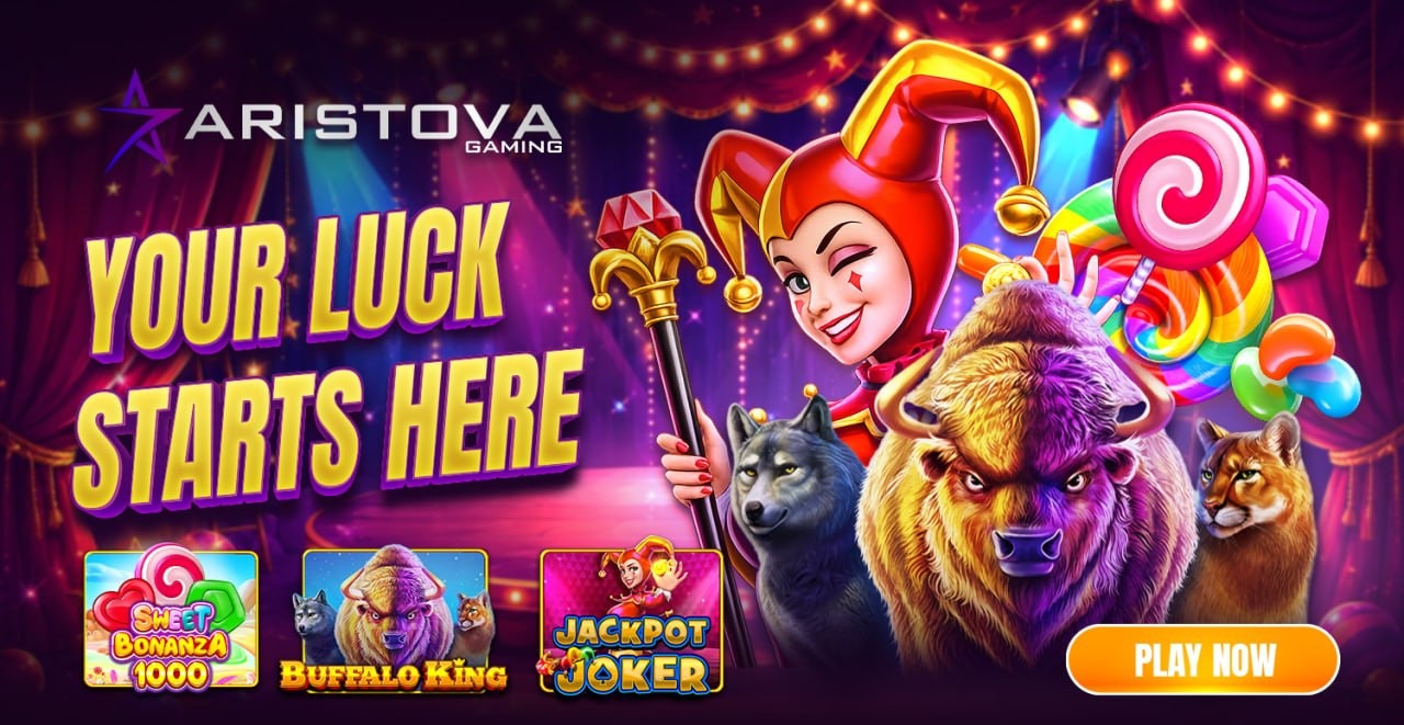 Aristova Gaming collection with Sweet Bonanza 1000, Buffalo King, and Jackpot Joker