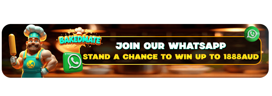 Join BakedMate on WhatsApp for a chance to win up to 1888 AUD